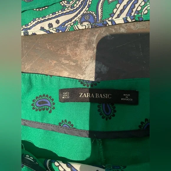Zara Green and Blue Paisley Short Set - Picture 4 of 6